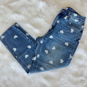 Heart Printed Boyfriend Jeans